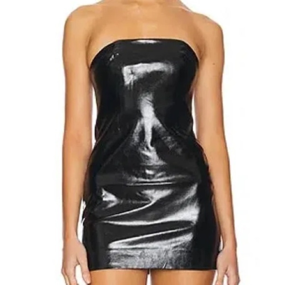 SKIMS Shiny Black Strapless Dress NWT XL